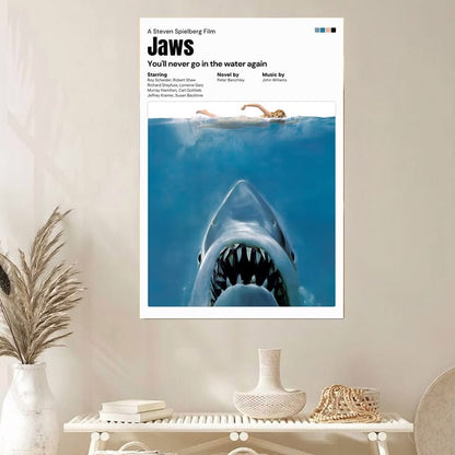 Jaws Poster, Thriller, Suspenseful Cinematic Wall Art
