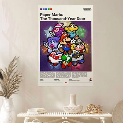 Paper Mario Poster, Gaming Room Poster, Gaming Print Poster, Video Games Poster