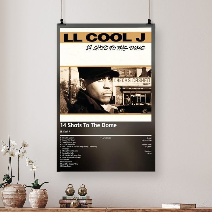 Music Poster - LL Cool J - 14 Shots To The Dome Album Retro Style - Size 24x36
