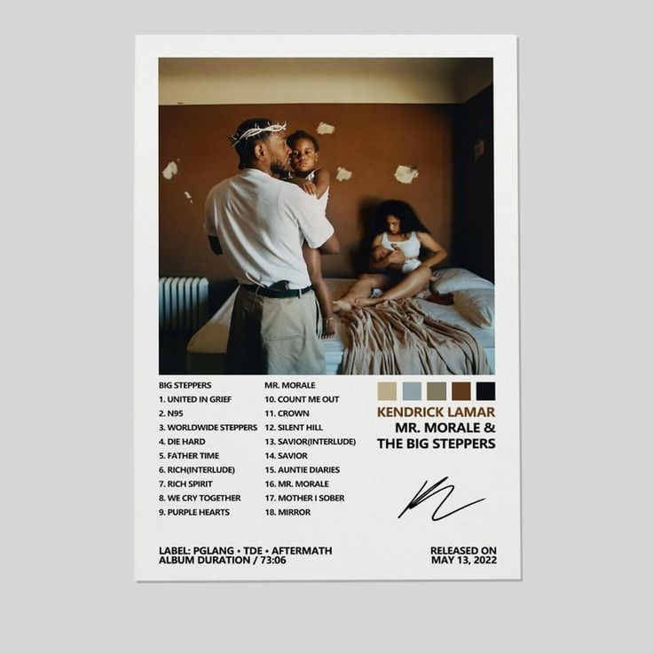 Kendrick Poster Lamar Mr. Morale & The Big Steppers Music Album Cover Posters for Room Aesthetic Bedroom Decor Size 24''x36''
