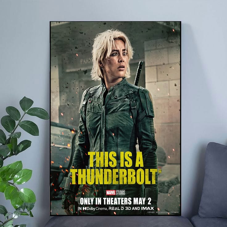 Thunderbolts Movie Poster Florence Pugh Marvel Sebastian Stan b Poster Size 24''x36''