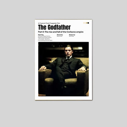 The Godfather Part 2 Poster, Classic Cinematic and Vintage inspired Wall Art