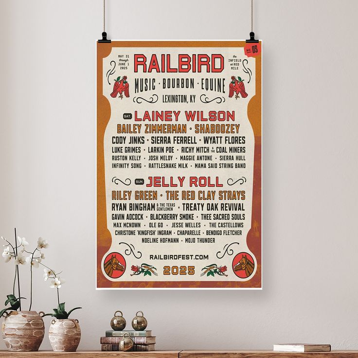 LAINEY WILSON JELLY ROLL RILEY GREEN Railbird Festival 2025 Ltd Ed RARE Poster Size 24''x36''