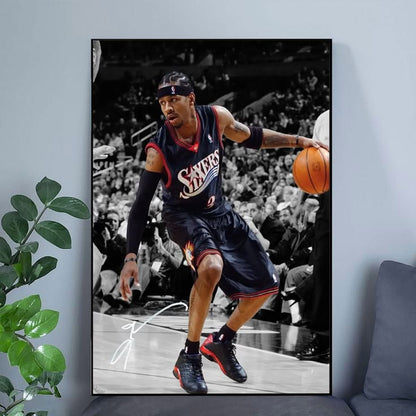 Allen Iverson Signed Wall Art Poster Legend Printable Basketball Size 24''x36''