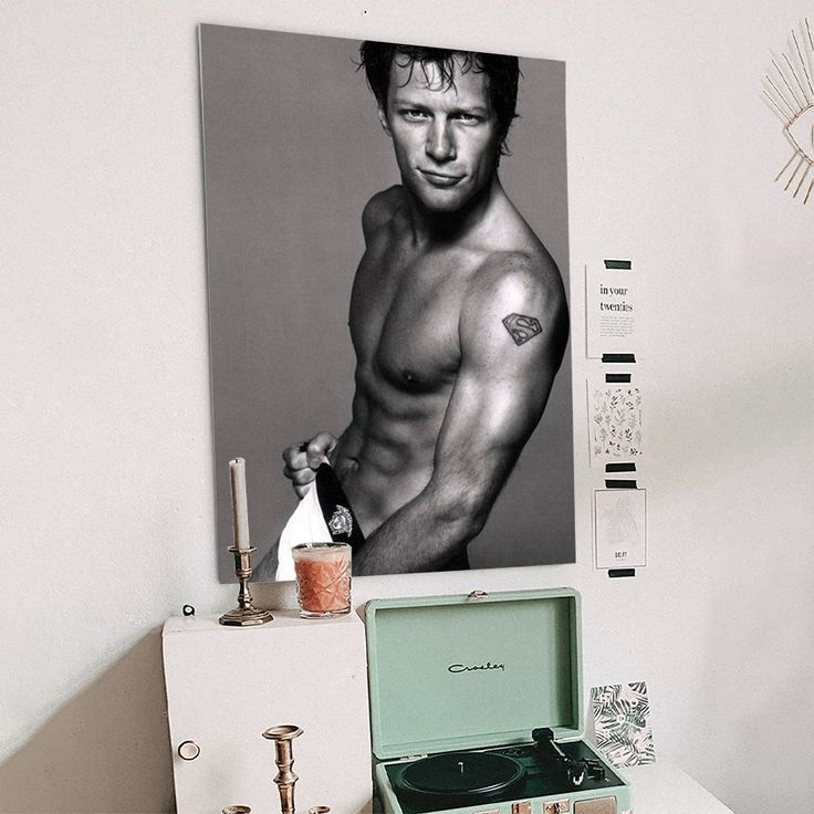 Posterazzi Jon Bon Jovi In Versace Underwear Black And White Photo Print Size 24''x36''