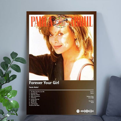 Music Poster - Paula Abdul - Forever Your Girl Album Retro Style - Size 24x36