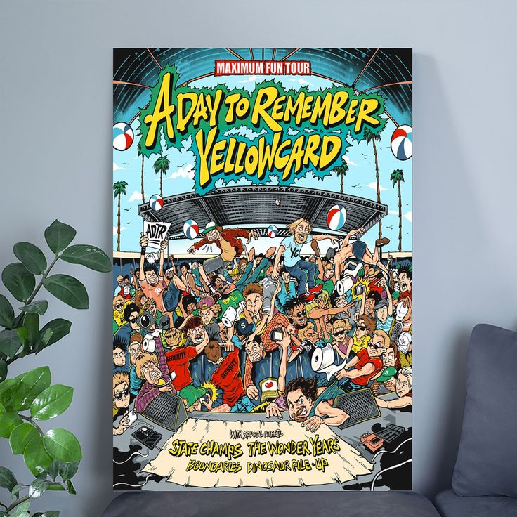 Music Poster State Champs A Day To Remember Yellowcard 2025 Retro Style - Size 24''x36''