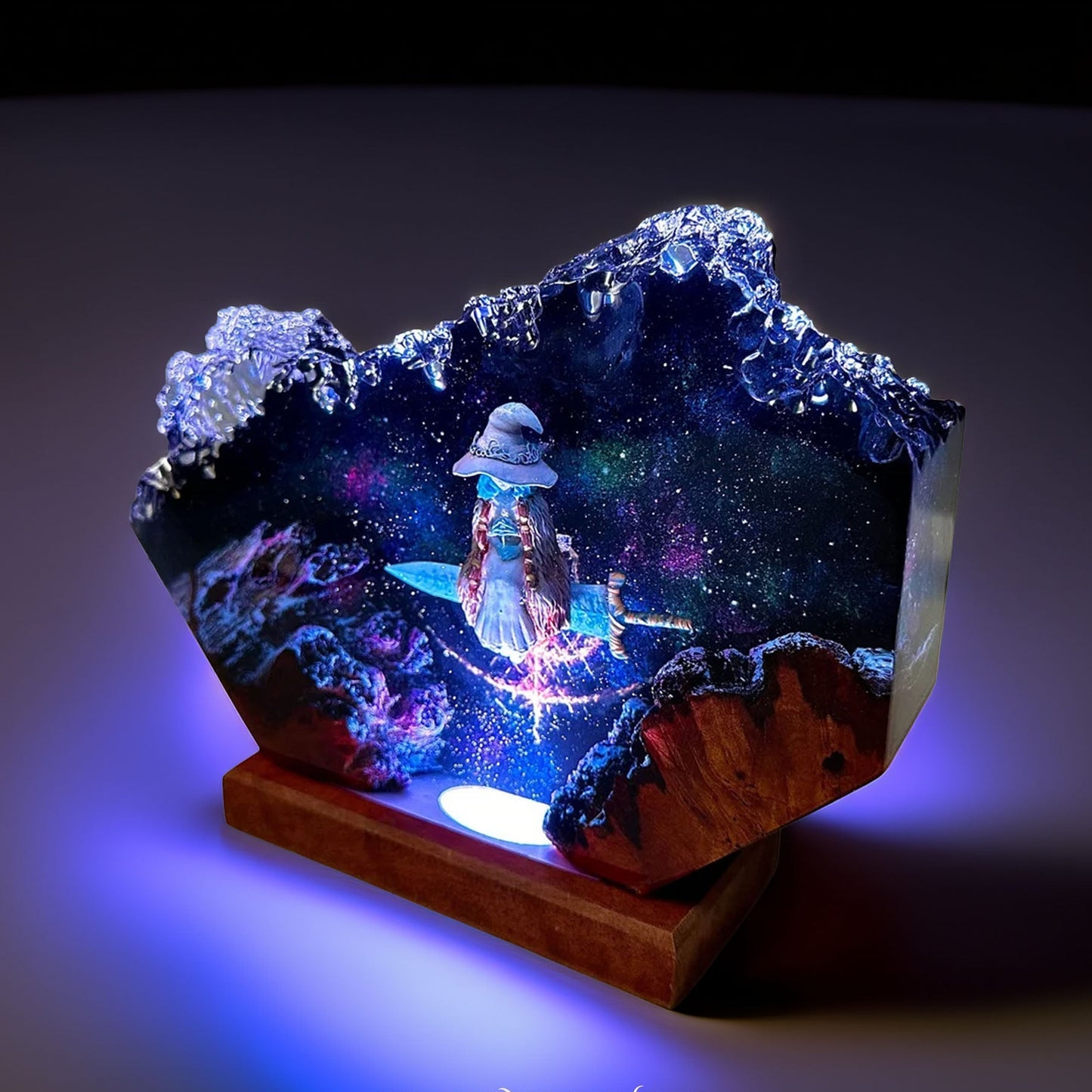 Doll Witch Of The Moon Resin Lamp