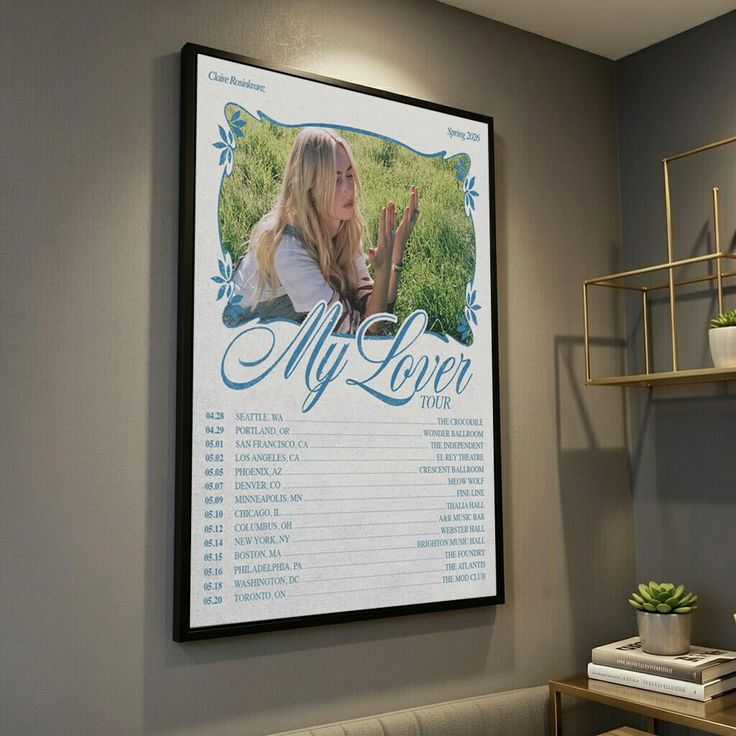 Music Poster CLAIRE ROSINKRANZ My Lover TOur 2026 Size 24''x36''