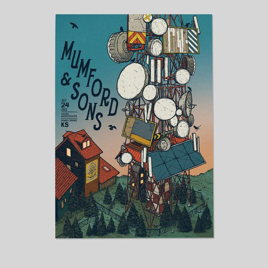 Mumford And Sons All Gig Posters, Mumford And Sons Forest Hills NY August 8-9 2025 Poster Size 24''x36''