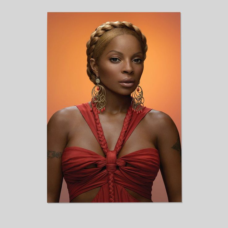 Mary J Blige Celebrity Singer Rapper Star Wall Art Home Decor - POSTER Size 24''x36''