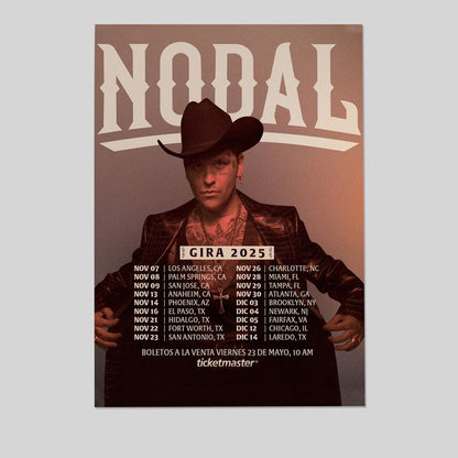 Christian Nodal Gira 2025 Tour Poster Schedule Cities Tour Dates Poster Size 24''x36''