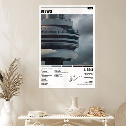 DRAKE Poster VIEWS Album Canvas Poster Unframe Size 24''x36''
