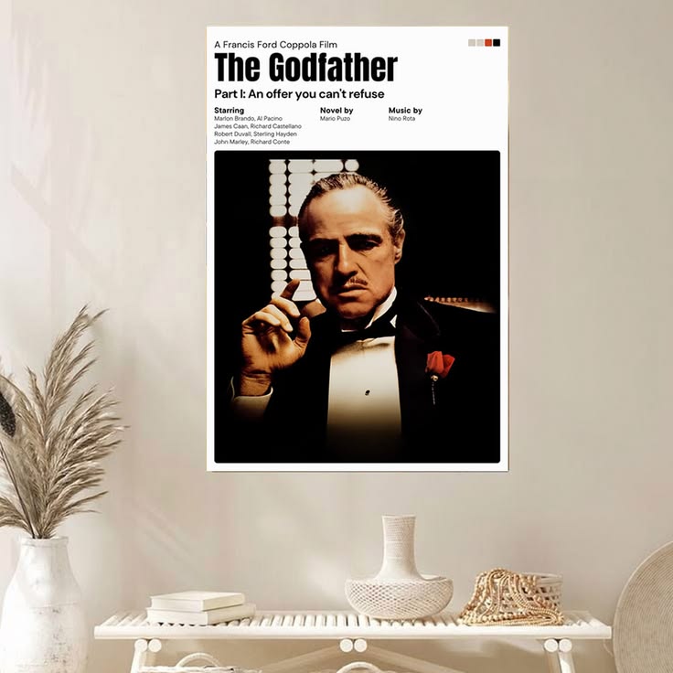 The Godfather Part 1 Poster, Classic Cinematic and Vintage inspired Wall Art