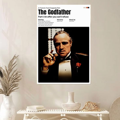 The Godfather Part 1 Poster, Classic Cinematic and Vintage inspired Wall Art