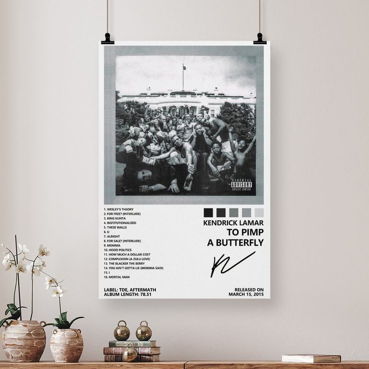 Kendrick Poster Lamar to Pimp A Butterfly Album Cover Poster for Bedroom Aesthetic Size 24''x36''