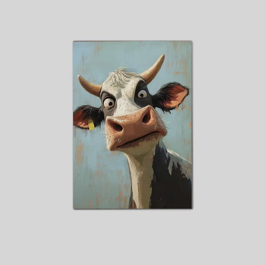 Lucky Shop Cow Wall Art, Humorous Animal Art Poster Full Size 24''x36''