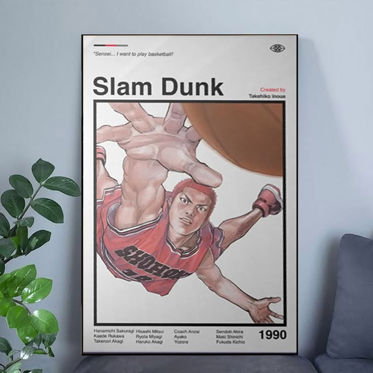 Slam Dunk Anime Poster: Minimalist Manga Print