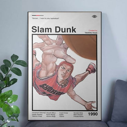 Slam Dunk Anime Poster: Minimalist Manga Print