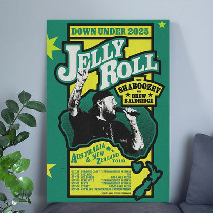 Jelly Roll Australia & New Zealand Tour 2025 Poster Size 24''x36''