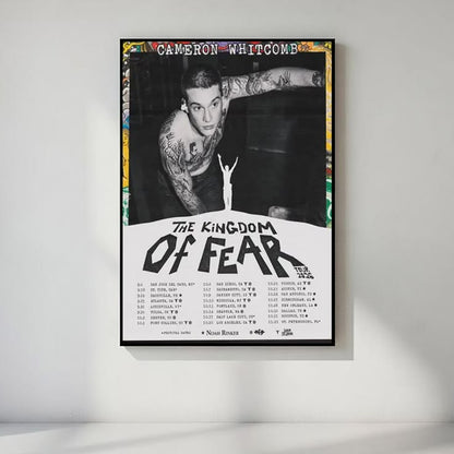 Cameron Whitcomb Poster, The Kingdom Of Fear Tour Print, Alternative Rock Wall Art, Music Lover Gift Decor