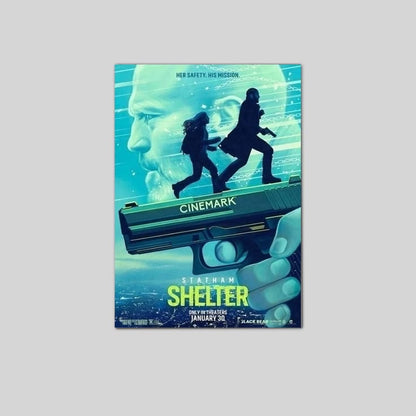 Shelter 2026 Movie Poster Official Style Mystery Thriller Art Poster Size 24''x36''