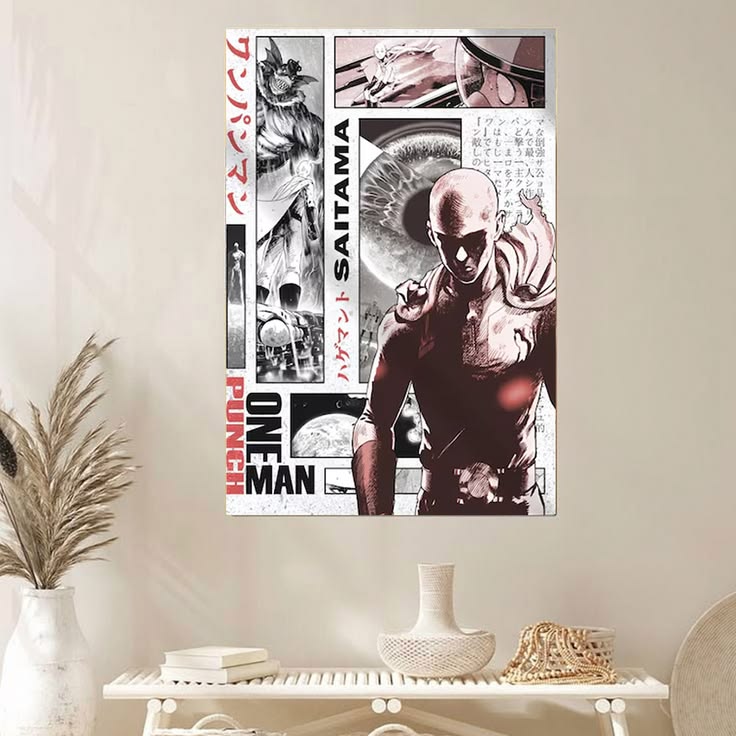 ONE-PUNCH Man Japanese Maga Poster Decor Home Poster Size 24''x36''