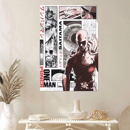 ONE-PUNCH Man Japanese Maga Poster Decor Home Poster Size 24''x36''