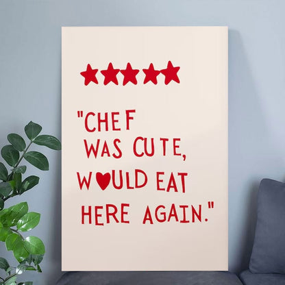Kitchen Wall Art: The ORIGINAL Chef Was Cute Poster Full Size 24''x36''