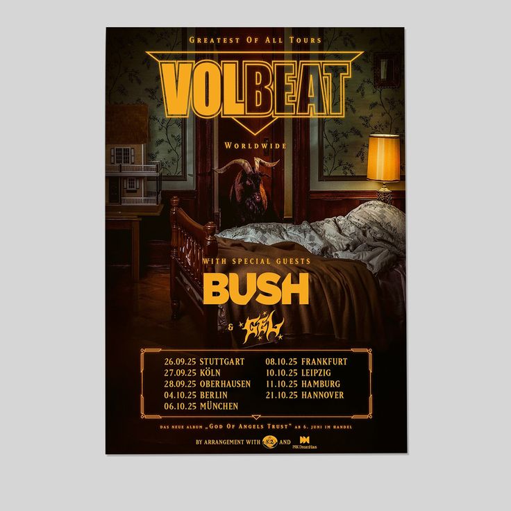 Volbeat Greatest Of All Tour 2025 Poster Size 24''x36''