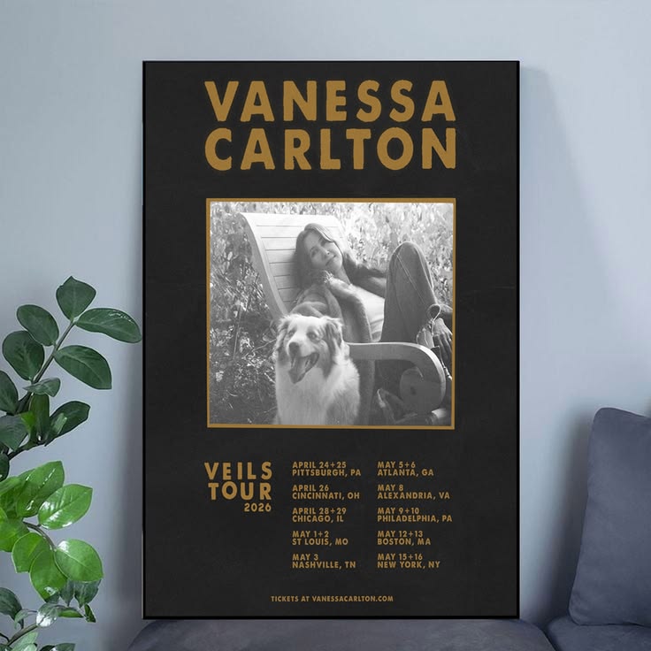 𝐕𝐚𝐧𝐞𝐬𝐬𝐚 𝐂𝐚𝐫𝐥𝐭𝐨𝐧 Veils Tour 2026 USA Size 24''x36''