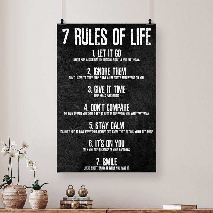 Rules of Life Motivational Poster Unframed, Printed on Premium Cardstock Paper Size 24''x36''