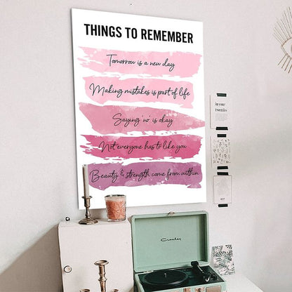 Positive Inspirational Quotes Wall Decor FRAMED - Uplifting Encouragement Gifts for Women, Girls, Teens, Daughter, Best Friend - Pink Motivational Wall Art Poster for Home Office Size 24''x36''