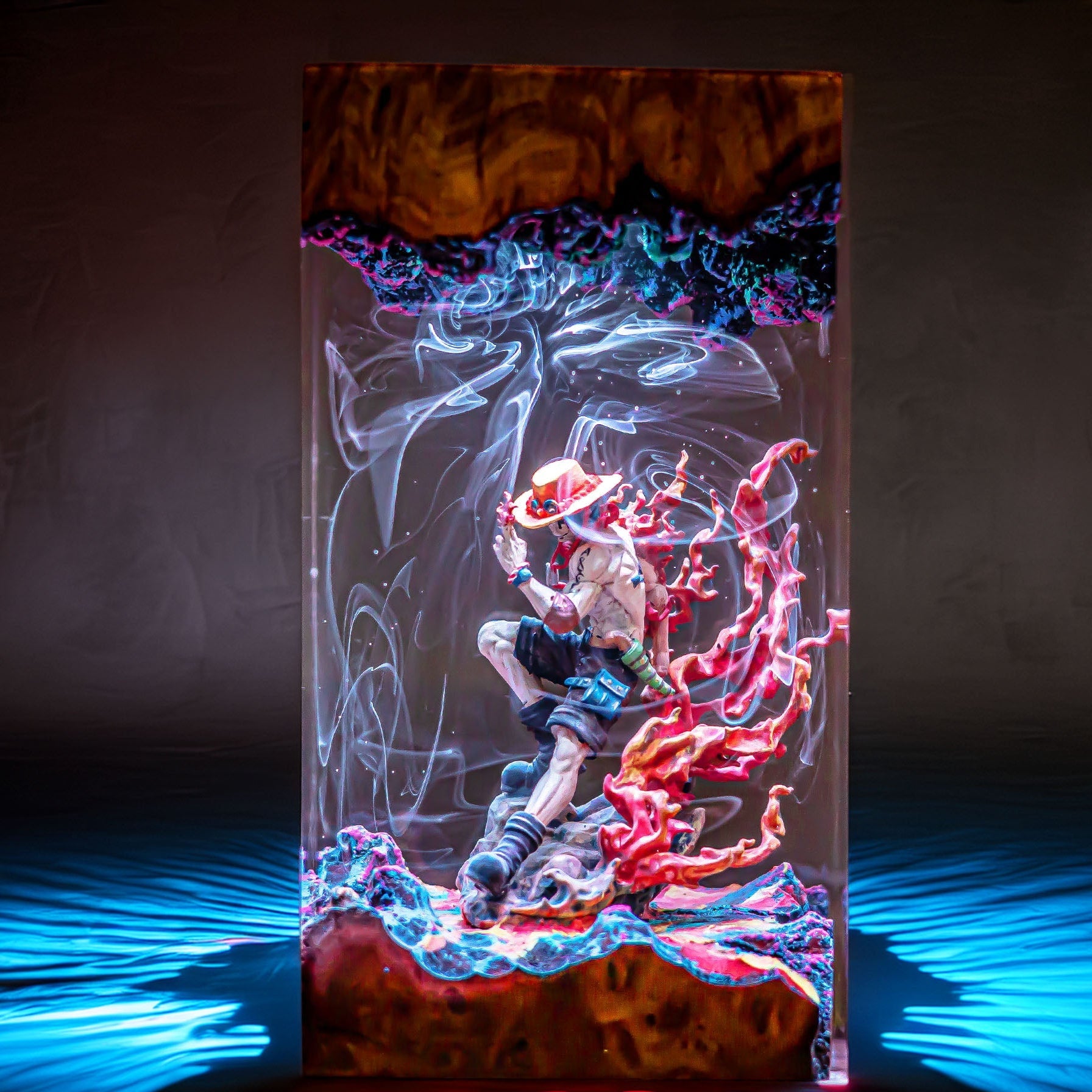Flame Fist Sea Captain Resin Lamp