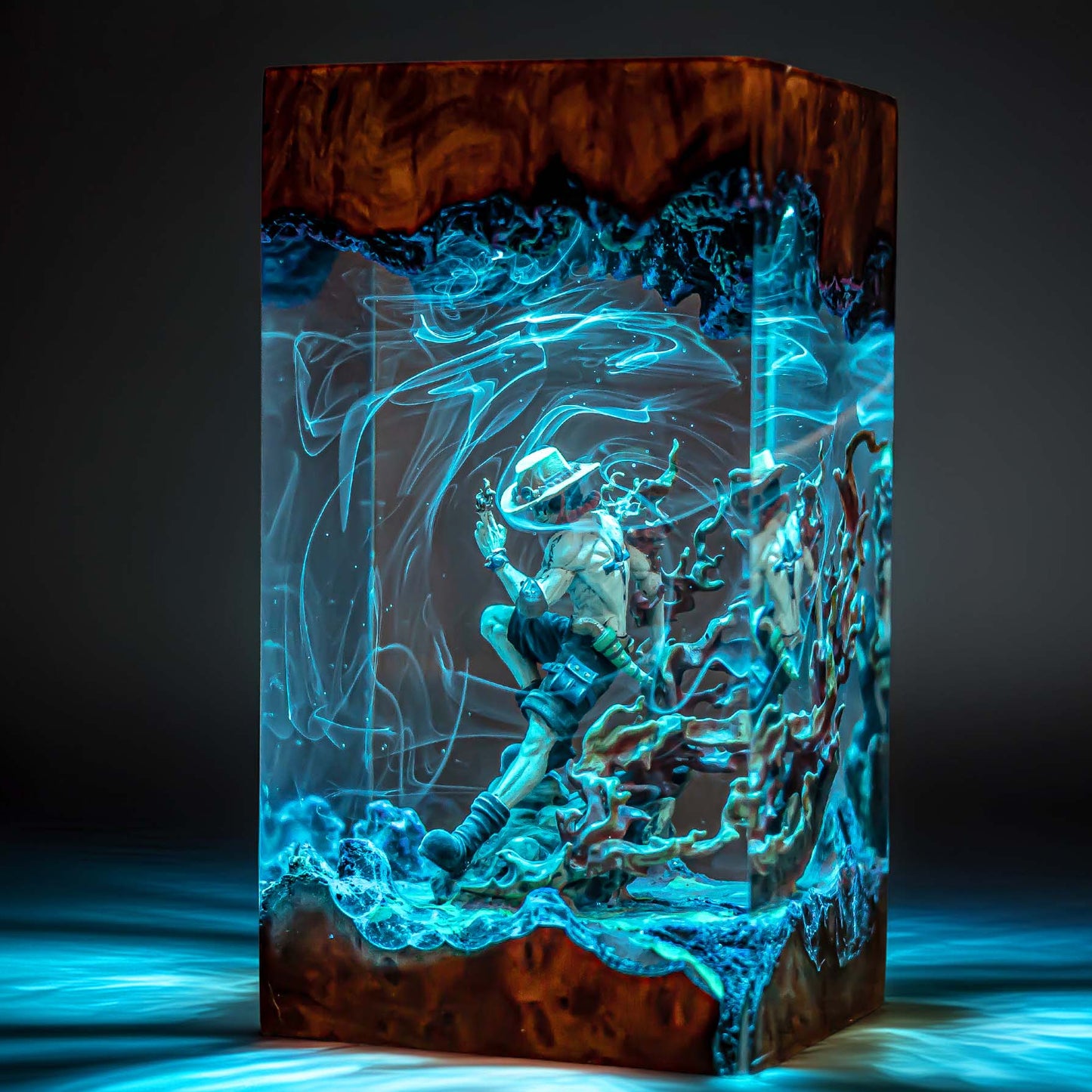 Flame Fist Sea Captain Resin Lamp
