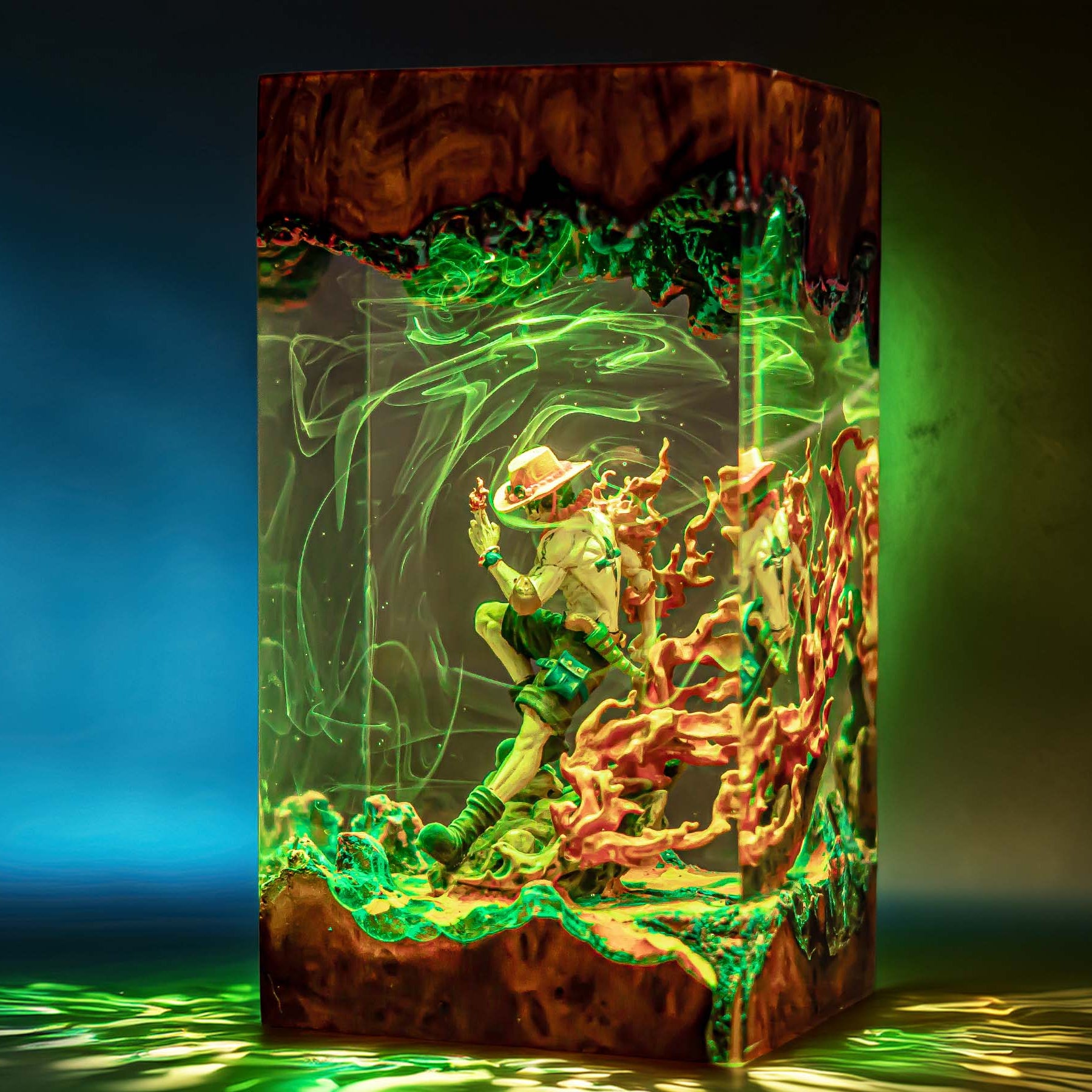 Flame Fist Sea Captain Resin Lamp