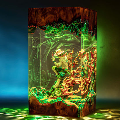 Flame Fist Sea Captain Resin Lamp