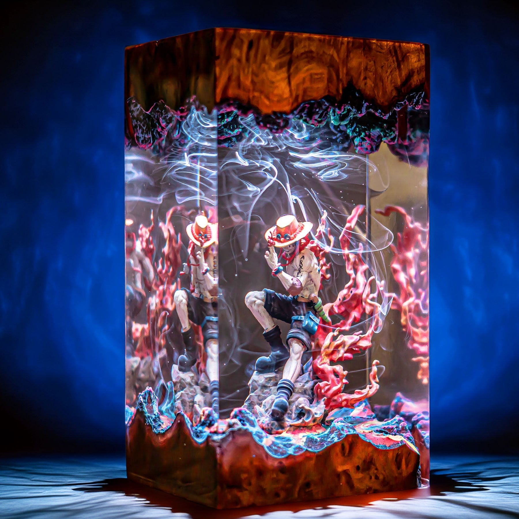 Flame Fist Sea Captain Resin Lamp