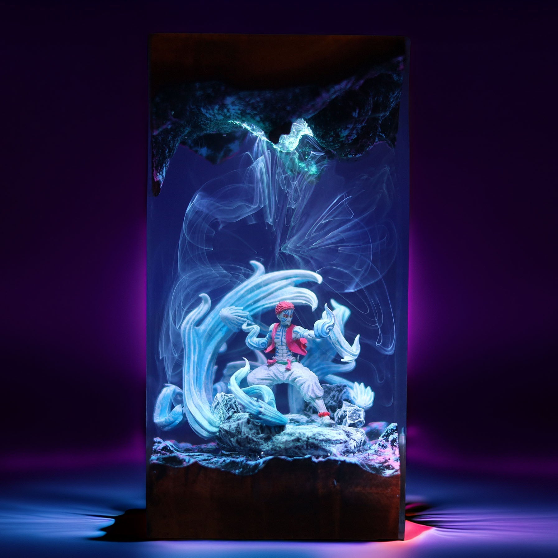 Crimson Demon Brawler Resin Lamp