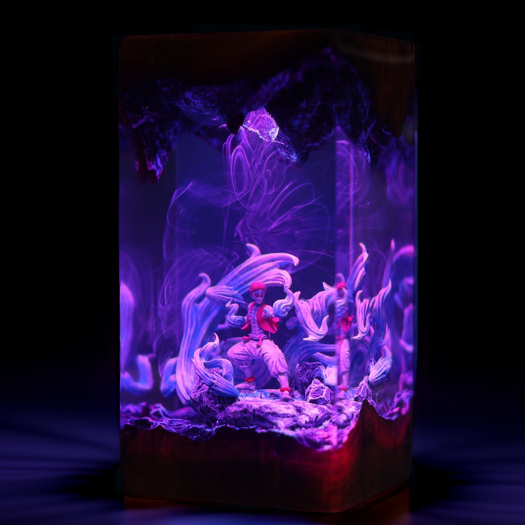Crimson Demon Brawler Resin Lamp
