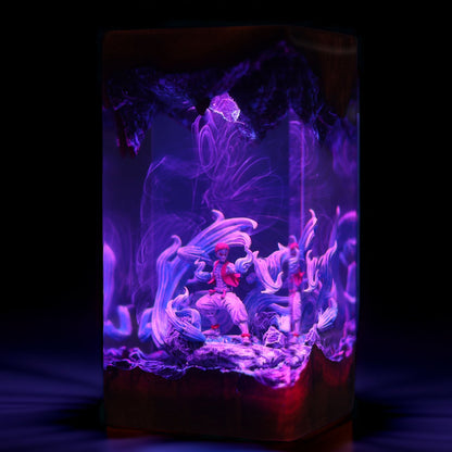 Crimson Demon Brawler Resin Lamp