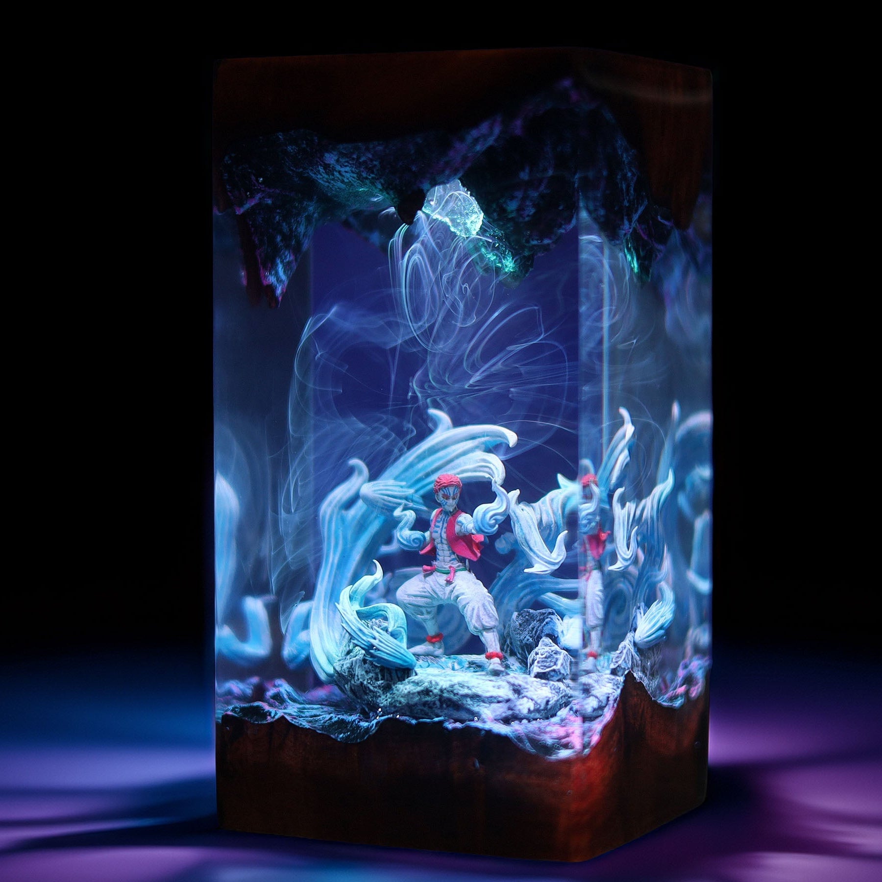 Crimson Demon Brawler Resin Lamp