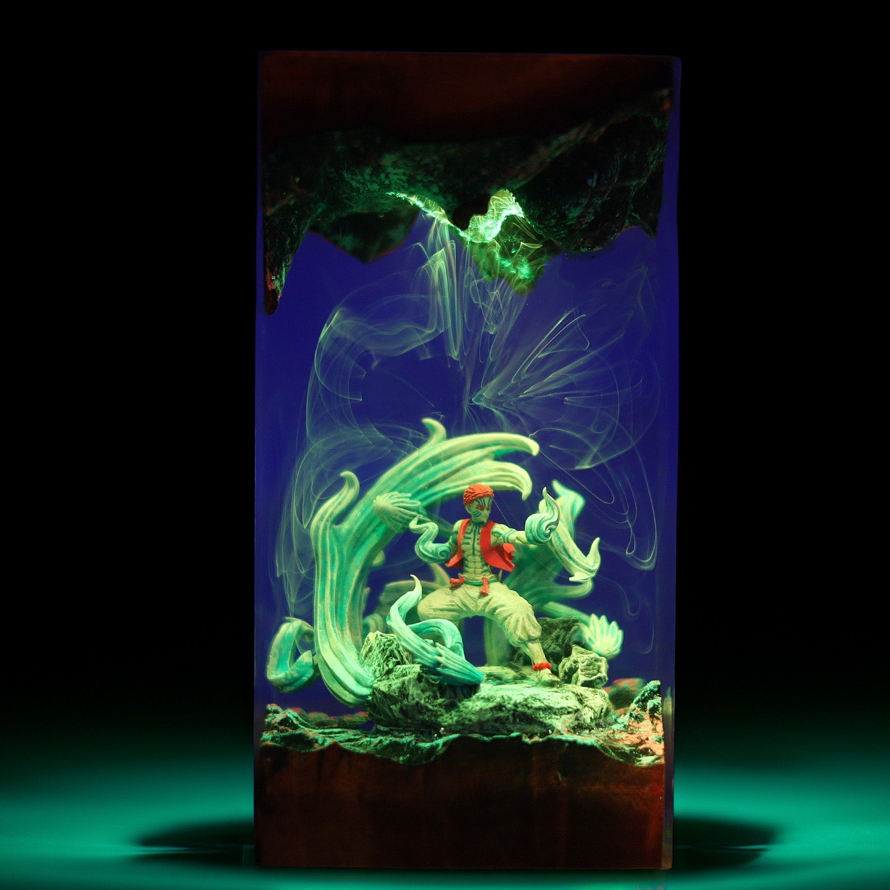 Crimson Demon Brawler Resin Lamp