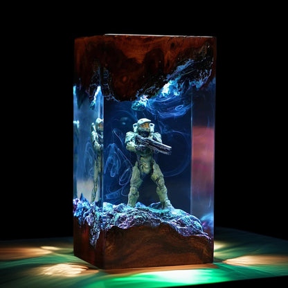 Green Spartan Soldier Resin Lamp