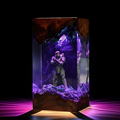 Green Spartan Soldier Resin Lamp