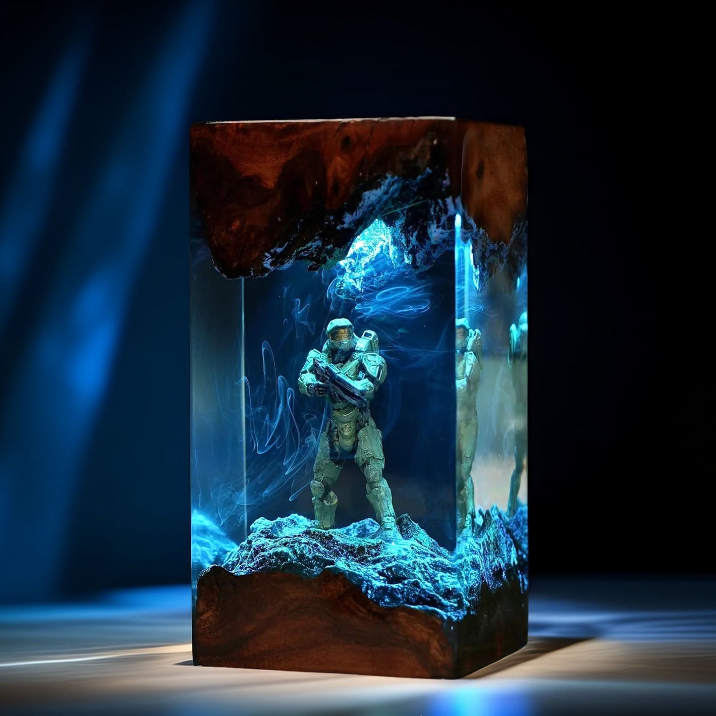 Green Spartan Soldier Resin Lamp