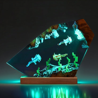 Pink Aquatic Salamander Resin Lamp