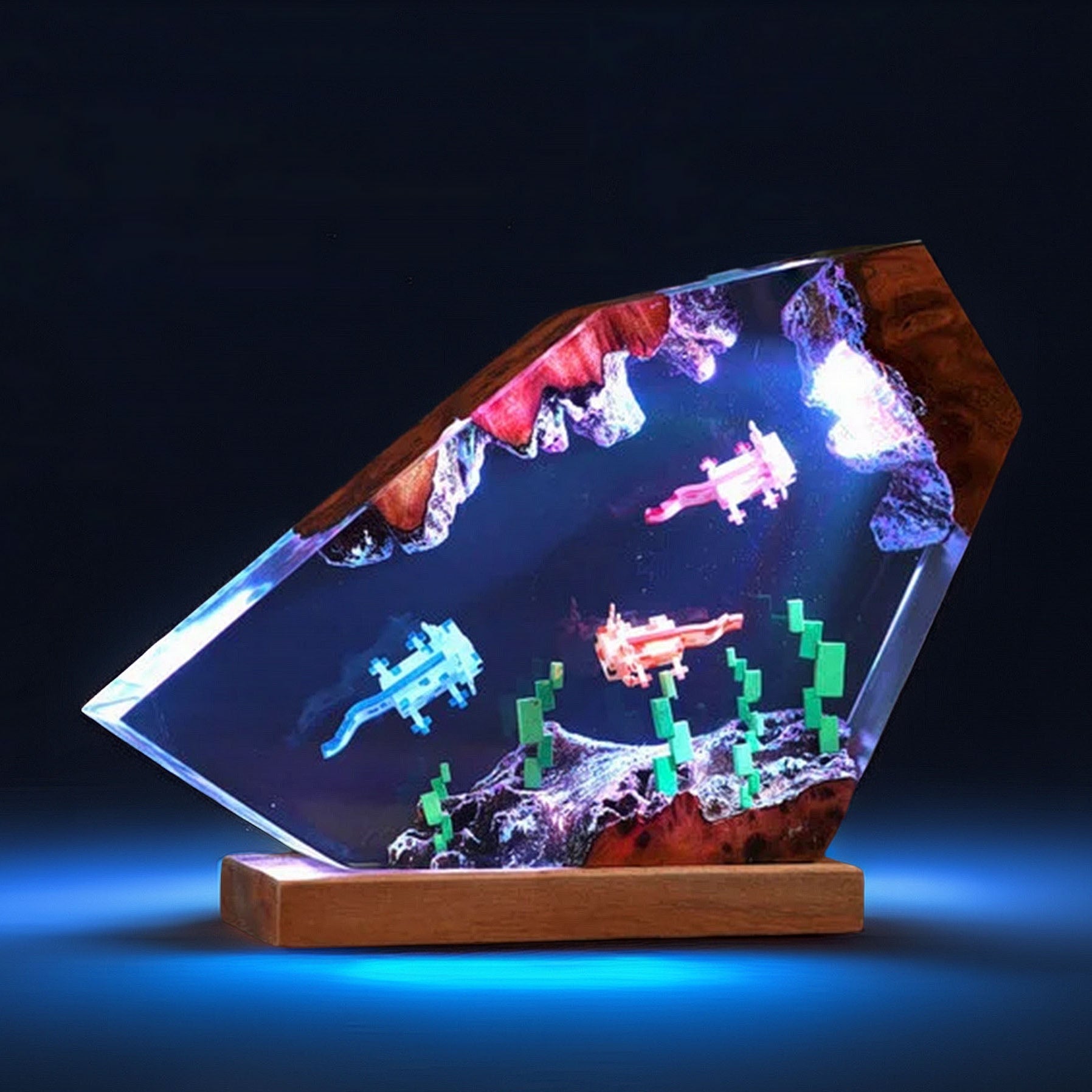 Pink Aquatic Salamander Resin Lamp