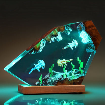 Pink Aquatic Salamander Resin Lamp