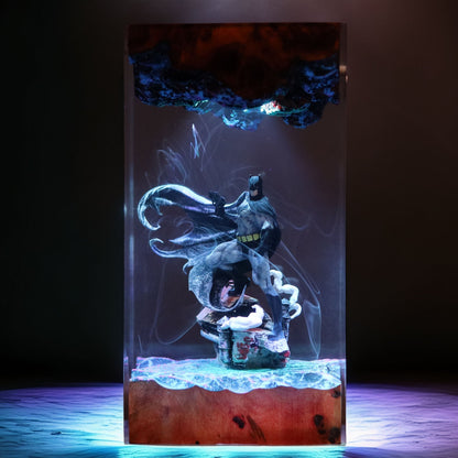 Caped Night Vigilante Resin Lamp